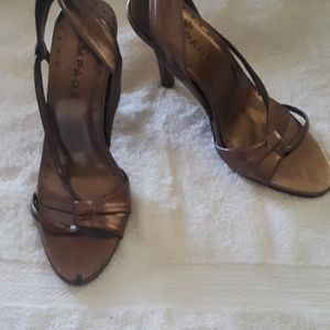 Women's Rampage Heels Shoes Bronze Size 7 1/2